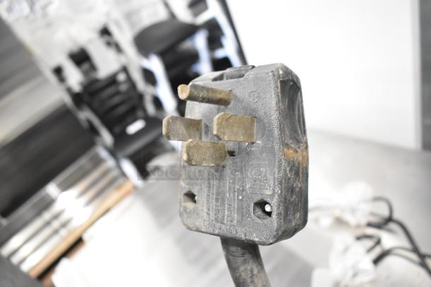 2018 Hobart LXER dishwasher power plug. 120/208-240V, 1 phase. Sturdy metal design, used condition visible.