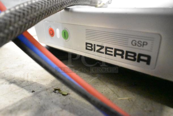 2016 Bizerba GSP H meat slicer, commercial countertop model, 120V, 1 Phase, in used condition. Visible brand label.