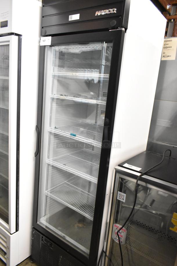 2019 Habco SE18 single door cooler merchandiser, metal, poly-coated racks; 115V, 1 phase, excellent condition.