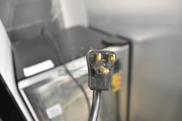 Habco SE18 Metal Commercial Cooler with poly coated racks and single door. Shown power plug, 115V, 1 Phase.