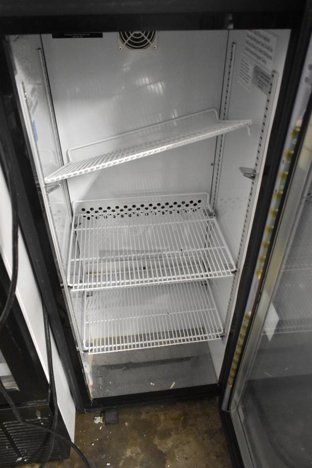 2019 IDW G4-HD234B Metal Mini Cooler Merchandiser, 115V, 1 Phase, interior view with shelves, excellent condition.