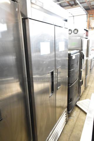 2017 True T-35 Stainless Steel Commercial 2 Door Reach In Cooler w/ Poly Coated Racks. 115 Volts, 1 Phase. - Item #1216624