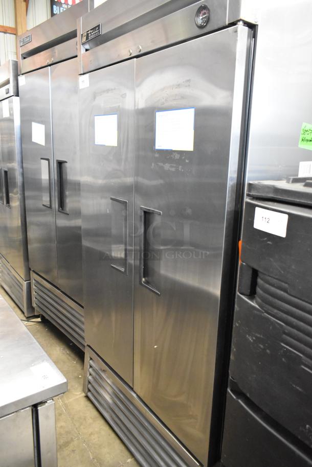 2017 True T-35 stainless steel 2-door commercial cooler with poly-coated racks. Model T-35, 115V, 1 phase, excellent condition.