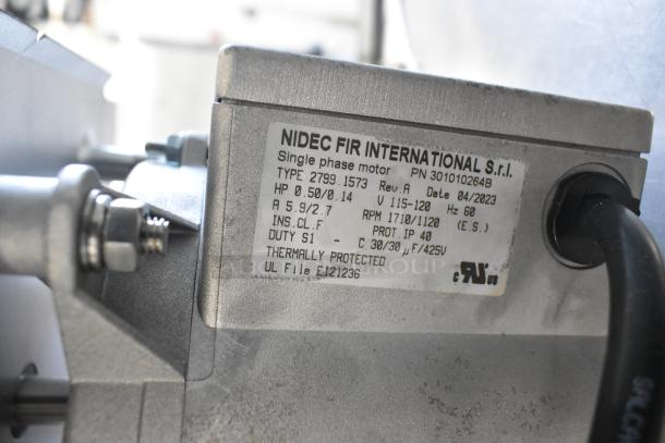 Brand new Nidec convection oven motor, type 2799.1573, 115-120V, single phase, with minor scratches. Thermally protected.