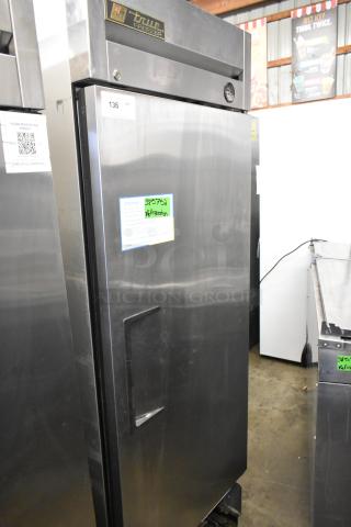 2016 True T-19F Stainless Steel Commercial Single Door Reach In Freezer on Commercial Casters. 115 Volts, 1 Phase. - Item #1216649