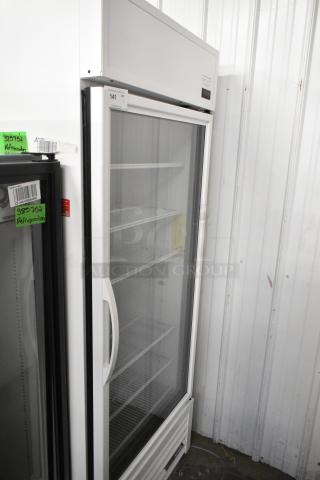 2021 True TSCI-600R-G-PH Reach In Cooler, single glass door, poly coated racks, 115V, 1 phase, excellent commercial condition.