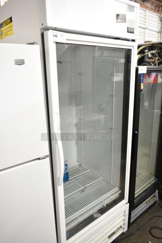 2021 True TSCI-600R-G-PH Metal Commercial Single Door Reach In Cooler Merchandiser w/ Poly Coated Racks. 115 Volts, 1 Phase. - Item #1216659