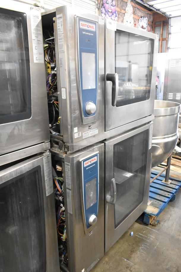 2019 Rational SCCWE62/SCCWE102 stainless steel electric convection ovens, 480V, 3-phase, commercial use, good condition.