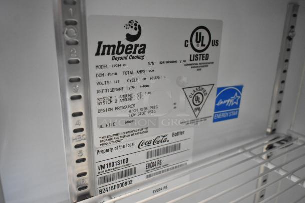 Imbera EVC04 metal mini cooler with UL listing, 115 volts, 1 phase; features R-600a refrigerant and Energy Star label.