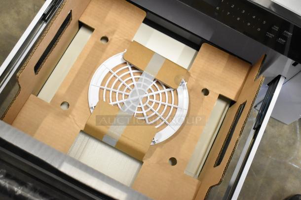 BRAND NEW KoolMore KM-MD30-BSS Stainless-Steel Microwave Drawer, 120V, minimal scratches, packaging included, keypad visible.