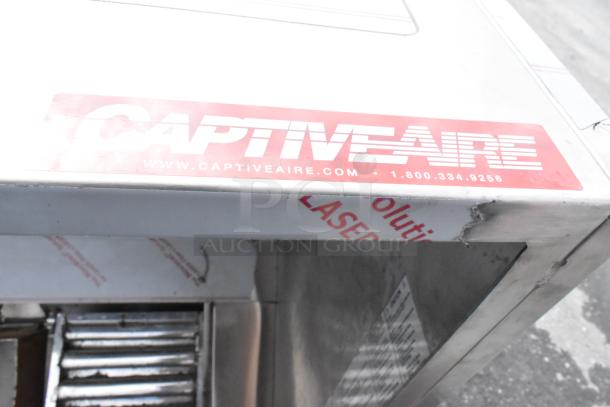 Brand new CaptiveAire 5424 ND-2 stainless steel commercial grease hood, 5', scratch and dent, with filters and lights.
