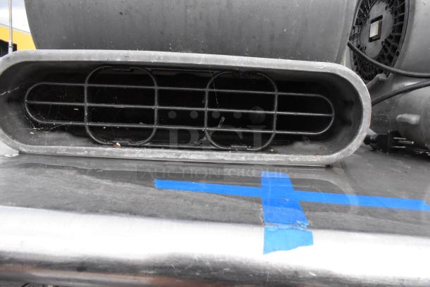 B Air VP-50 black poly air mover fan, 115 volts, 1 phase. Visible wear, dust present. Auction includes two units.