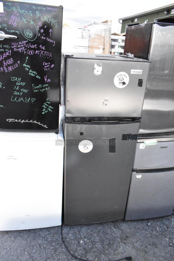 Five assorted mini coolers, including Frigidaire EFR331-BLACK-6COM, GE, Frigidaire EFR780-6COM, Galanz GLR31TS1E02, Frigidaire FGFR334. 115V, 1 Phase. Various conditions.