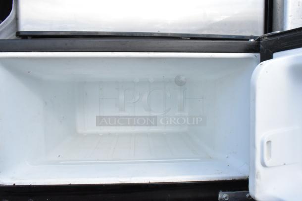 5 mini coolers, including Frigidaire EFR331-BLACK-6COM, GE, Frigidaire EFR780-6COM. Interior view shown. 115 volts, 1 phase.