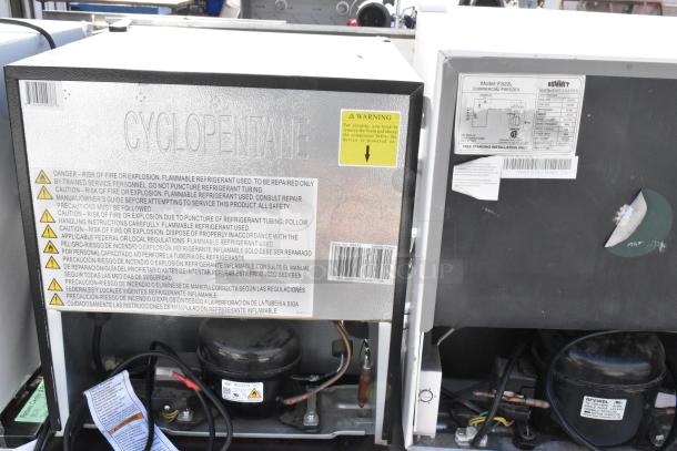 6 mini coolers including Galanz GL31S5, Whirlpool WH35S1E, Summit FS22L, GE GME04GGHWW, Galanz GLR31TS1E02. 115V, 1 phase.