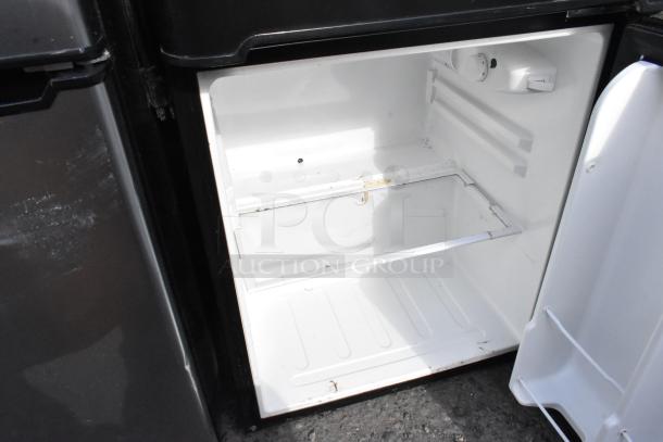 Four various mini coolers and chest freezer including EdgeStar CMF151L, Black & Decker BCD33B, Summit FS22L, Hisense WFC050M6XWD.