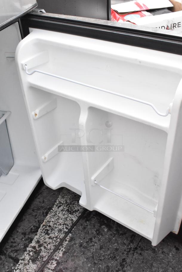 Four mini coolers including Galanz GLR31TS1E02, Galanz GLR33MBKE23, GE WMR04BAPBB, Whirlpool WH31S1E. 115V, 1 Phase.