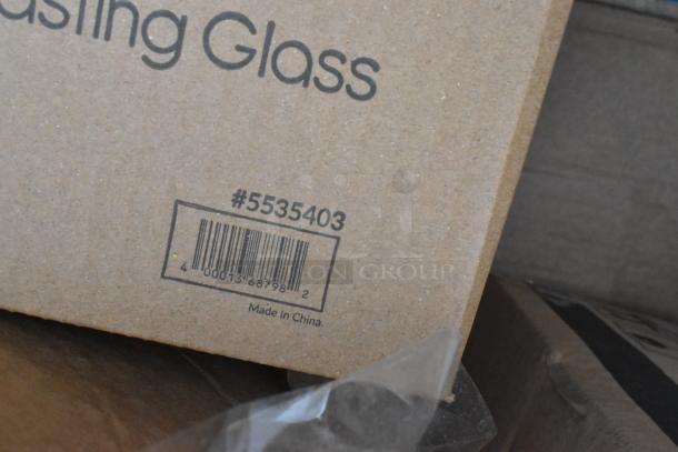 Cardboard box with "5535403" Acopa Wine Tasting Glass label; barcode and "Made in China" text visible.