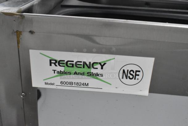 Brand new Regency 600IB1824M 24"x18" stainless steel ice bin, portable, scratch and dent, NSF certified.