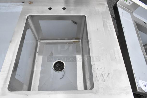 Regency 600ST3060R stainless steel table with sink, scratch and dent condition, features under shelf.