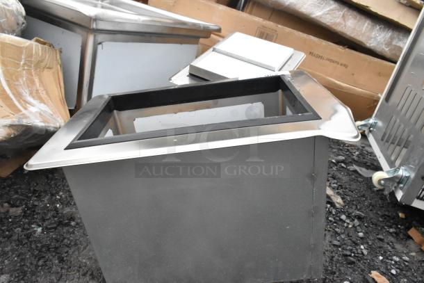 Advance Tabco D-12-IBL stainless steel drop-in ice bin, 12"x18", brand new with minor scratches and dents, two available.