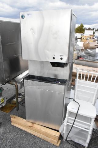 Hoshizaki DCM-500BAH Stainless Steel Commercial Ice Maker and Dispenser on Hoshizaki SD-500 Cabinet Stand. 115-120 Volts, 1 Phase. - Item #1216822