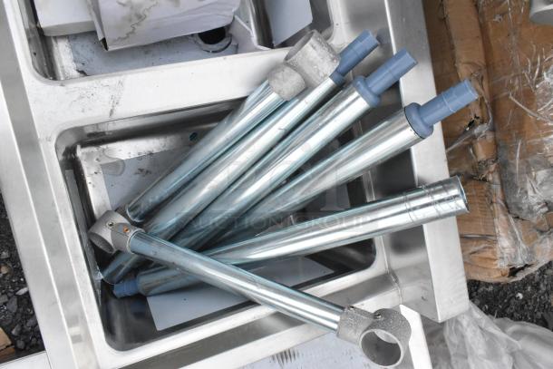 BRAND NEW Regency 600B31014 3 Bowl Underbar Sink, 38.5" x 18.75", scratches visible, durable metal.