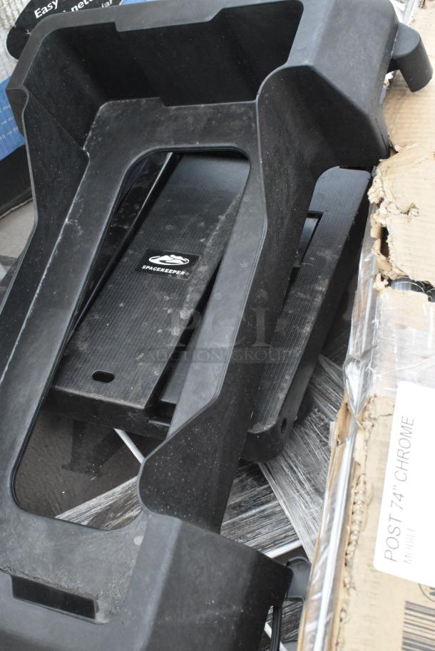 Bundle of 10 new items including Regency 74" chrome shelving post, flatware retriever, and more. Some packaging shows damage.