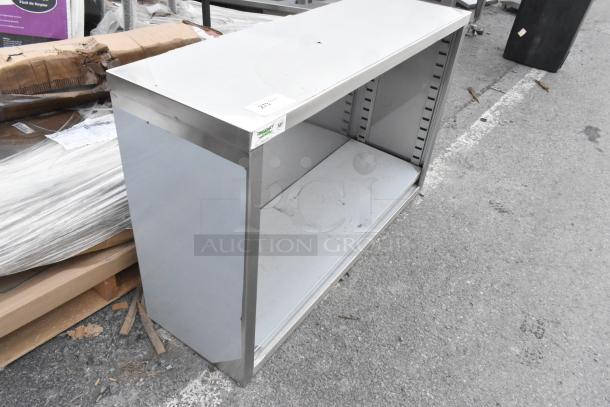 Brand new Regency 600DC1548 dish cabinet, 15" x 48", 18 gauge Type 304 stainless steel, with adjustable midshelf, minor scratches.