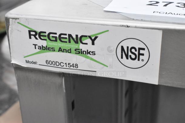 Regency 600DC1548 15"x48" stainless steel dish cabinet, NSF certified, scratch and dent condition, adjustable midshelf.