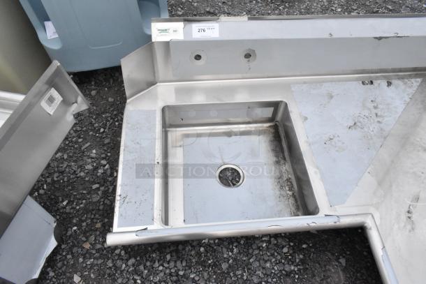 BRAND NEW SCRATCH AND DENT! Regency 600DDTI60R 5' 16-gauge stainless steel L-shape dishtable, right island, no legs.