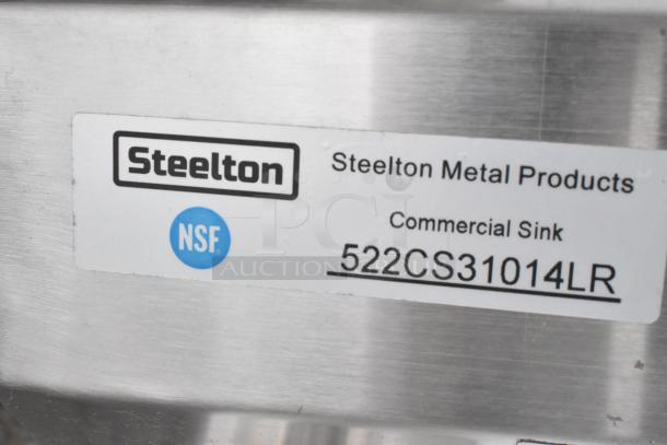 BRAND NEW Steelton 522CS31014LR 54" 18-Gauge Stainless Steel Sink with 3 compartments, 2 drainboards, no legs; NSF certified.