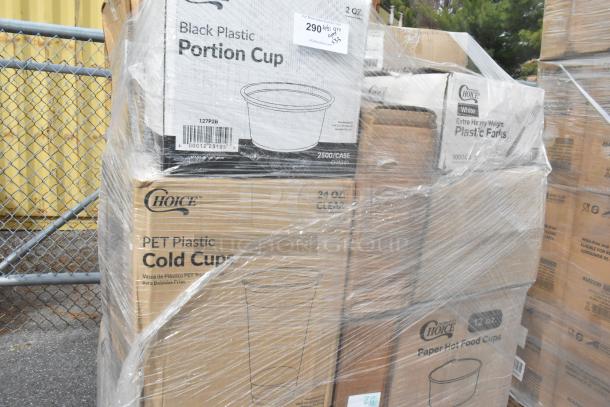 35 new scratch and dent items, including Choice PET cold cups, portion cups, and heavy-weight plastic forks.