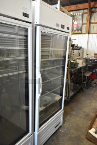 2021 True TSCI-600R-G-PH Metal Commercial Single Door Reach In Cooler Merchandiser w/ Poly Coated Racks. 115 Volts, 1 Phase. - Item #1216686