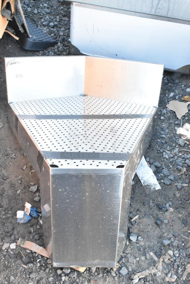 Regency 600CFI2445S 24" x 24" angle corner underbar filler without legs, stainless steel, used, light surface wear.