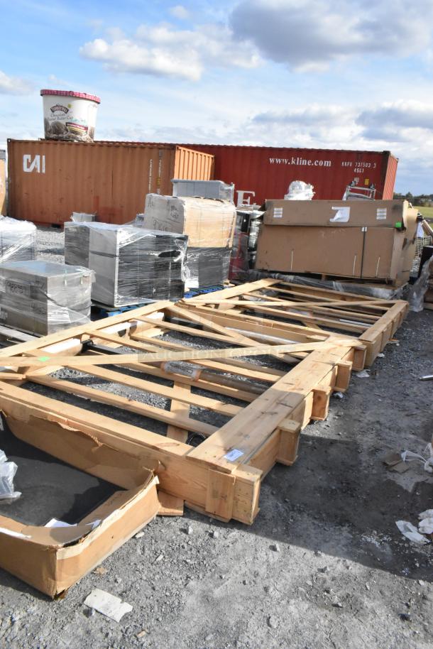 Lot of brand new scratch and dent shelving pieces, including 24"x75" door. Item codes 3171081/3171082.