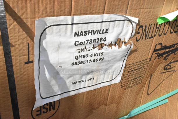 Lot of shelving pieces, 24"x75" door. Scratch and dent condition. Label includes Nashville, Co:786264, QM86-4 Kits.