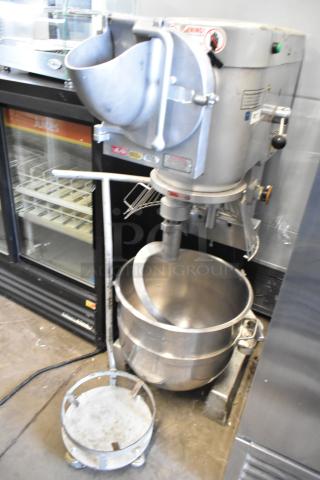 2021 Precision HD-60 Metal Commercial Floor Style 60 Quart Dough Mixer w/ Mixing Bowl, Bowl Dolly, Bowl Guard, Pelican Head and Dough Hook Attachment. 220 Volts, 3 Phase. - Item #1216432