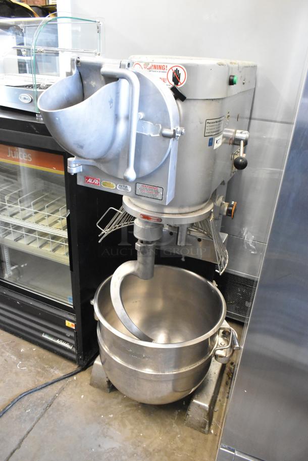 2021 Precision HD-60 commercial dough mixer with 60 qt bowl, dolly, bowl guard, pelican head, dough hook, 220V, 3-phase.