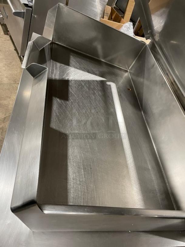 Cleveland Range stainless steel electric tilt braising pan with single spout swing faucet, on legs. Excellent condition.