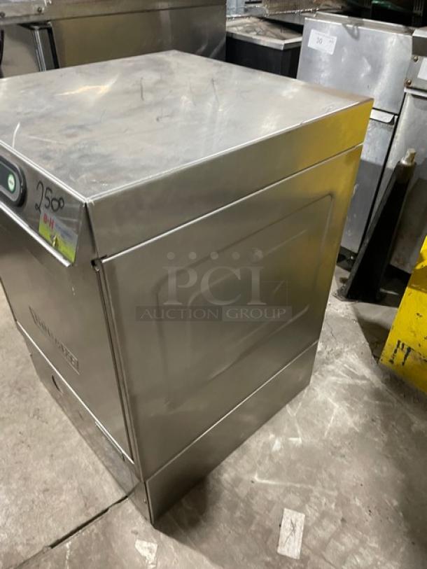 Hobart LX30H commercial stainless steel undercounter dishwasher, electric, 120/208V, used, model LX30H, SN 23-1021-438.