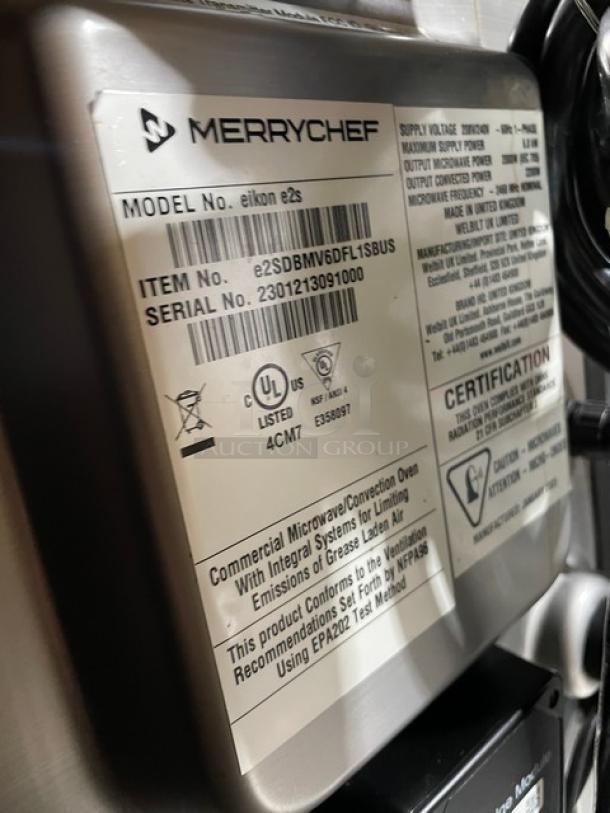 MerryChef Eikon E2S high-speed rapid cook oven, black, electric, countertop model, 208/240V, serial #2301213091000.