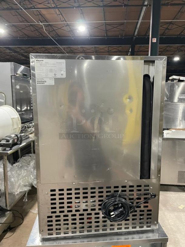 Follett REF5 stainless steel undercounter medical refrigerator, solid single door, poly coated rack, Model REF5, 115V, 1 Phase.