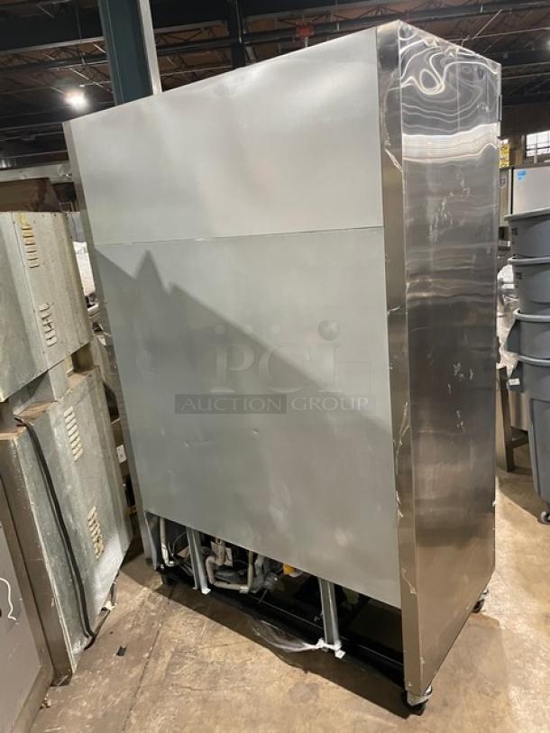 Blue Air BASF2 stainless steel 2-door commercial freezer with poly-coated racks. Model BASF2, on casters, 115V, 1 phase.