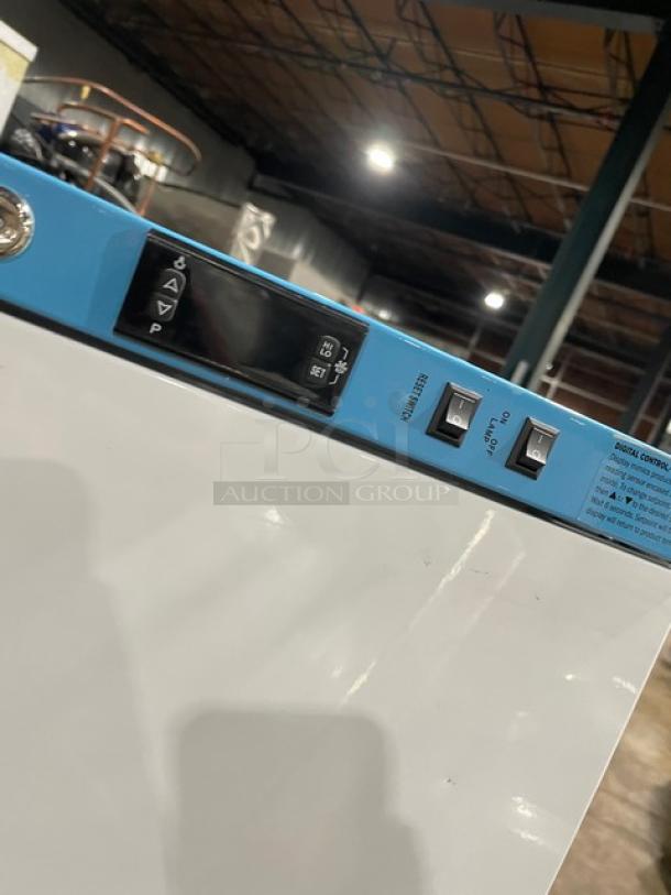 Accucold ARS6PV Pharma-Vac fridge, commercial single door, digital controls, poly coated rack, ADA height, medical-grade.