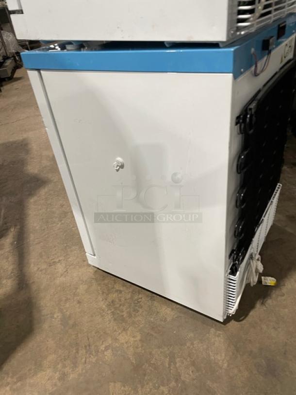 Accucold Pharma-Vac Model ARS6PV commercial white medical-grade refrigerator, single door, ADA height, poly-coated rack.