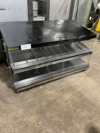 ServIt Commercial 48" 2-Tier Heated Display Case, Model 423OAM138D, slanted countertop, electric, full service, 120V.