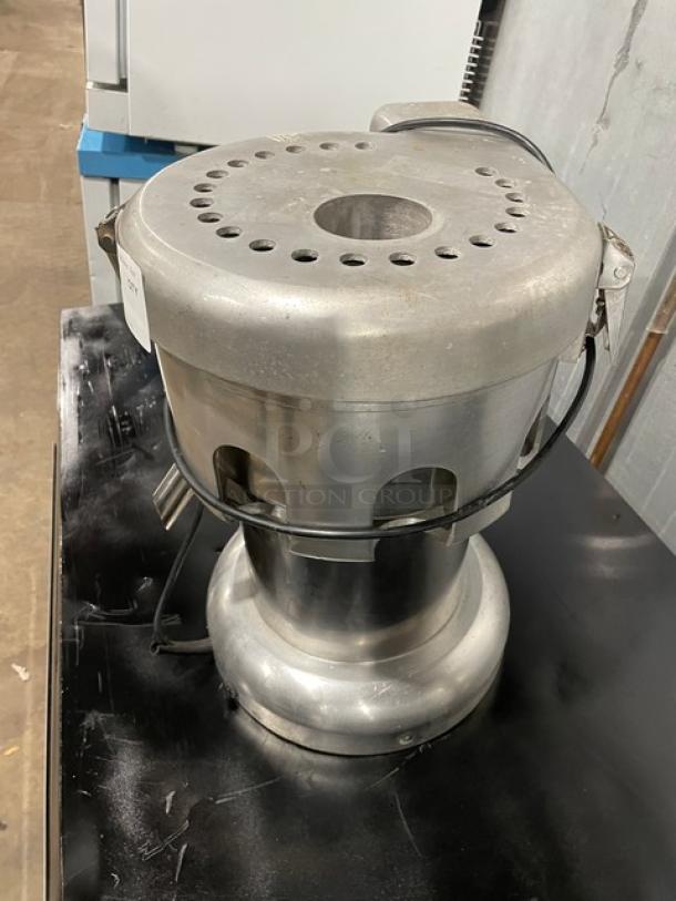 L&J Stainless Steel Electric Countertop Juice Extractor, Model WF-A2000, 110V, used condition, durable design.