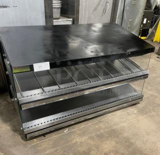 ServIt Commercial 48" 2-Tier Heated Display Case, Model 423OAM138D, slanted countertop, electric, full service, 120V.