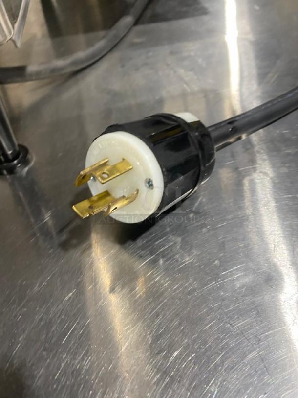 Bunn ThermoFresh Dual Coffee Brewer plug, showing three-prong heavy-duty electrical connector for Model DUAL TF DBC.